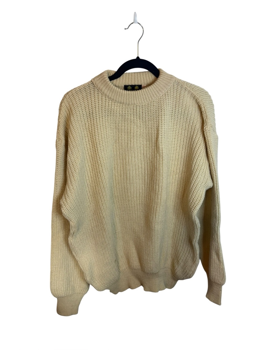 Barbour Vintage Cream New Wool Crewneck Fisherman Sweater